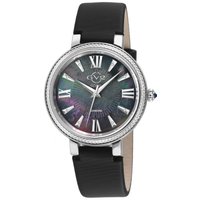 Gv2 WoMens Genoa Swiss Quartz Black MOP Dial, Stainless Steel Diamond Watch with Leather - One Size - Image 2