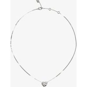 Guess In My Heart Silver Tone Crystal Wave Heart Snake Chain Necklace UBN04501RH