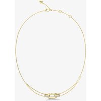 Guess Stylish Gold Tone Crystal Double Link Chain Necklace UBN04580YG - Image 2
