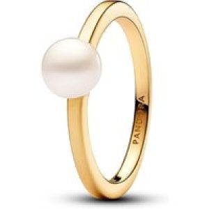Pandora Handled Freshwater Cultured Pearl Gold Ring – 54 Pandora Ring