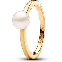 Pandora Handled Freshwater Cultured Pearl Gold Ring - 54 Pandora Ring - Image 2