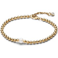 Pandora Handled Freshwater Cultured Pearl & Beads Gold Bracelet - 18cm - Image 2