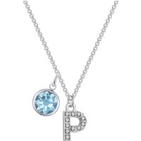 Pave Preliminary P Necklace with Birthstone Allure Created with Zircondia® Crystals - Image 2