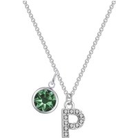 Pave Preliminary P Necklace with Birthstone Appeal Created with Zircondia® Crystals - Image 2