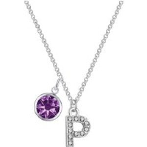 Pave Preliminary P Necklace with Birthstone Allure Created with Zircondia® Crystals