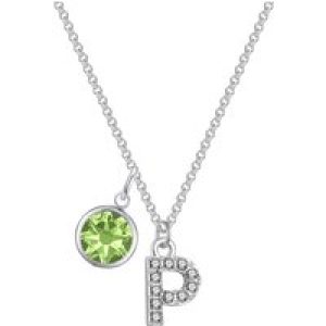 Pave Preliminary P Necklace with Birthstone Appeal Created with Zircondia® Crystals