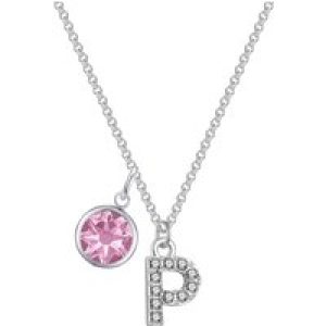 Pave Preliminary P Necklace with Birthstone Appeal Created with Zircondia® Crystals