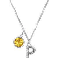 Pave Preliminary P Necklace with Birthstone Attraction Created with Zircondia® Crystals - Image 2