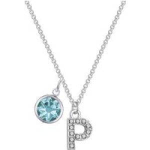 Pave Preliminary P Necklace with Birthstone Appeal Created with Zircondia® Crystals