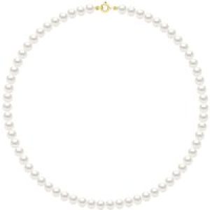 Ateliers Saint Germain Womens Necklace Gold – Row of Actual Freshwater Pearls Semi Spherical 6 – 7 mm – White – One Measurement