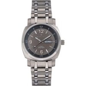 Nautis Mens Stealth Bracelet Watch w/Day/Date – Grey Stainless Steel – One Size