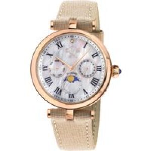 Gevril Womens GV2 Florence Mom of Pearl Dial 12514.L Swiss Quartz Watch – Tan – One Measurement