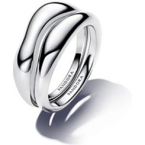 Pandora Silver Organically Shaped Stacking Rings – 58