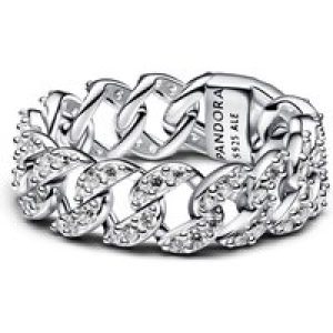 Pandora Silver Pavé Cuban Chain Ring – 54