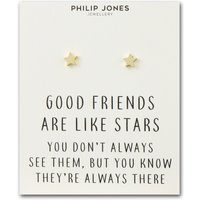Gold Plated Star Stud Earrings with Quote Card - Image 2