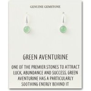 Green Aventurine Drop Earrings with Quote Card