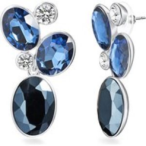 Tassioni Womens Female Drop earring with Swarovski crystalsÂ Metal (Alloy) – Silver Metal Composite – One Size