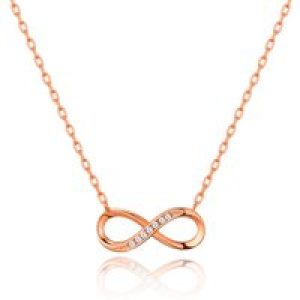 Rose Gold Plated Infinity Pendant Necklace Created with Zircondia® Crystals