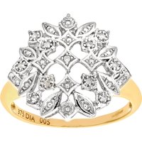 Diamant L'Eternel Womens 9ct Yellow Gold Diamond Fancy Cluster Ladies Ring - Size I - Image 2