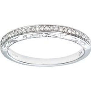 Diamant L’Eternel Womens Ladies 9ct White Gold 10pts Diamond Eternity Ring – Size Q