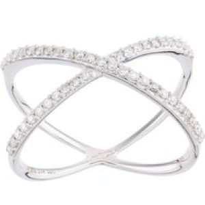 Diamant L’Eternel Womens 9ct White Gold Ring With 0.2ct Diamond – Size J