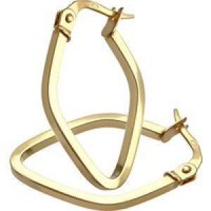 Diamant L’Eternel Womens 9ct Yellow Gold Kite Square Tube Hoop Earrings – One Size