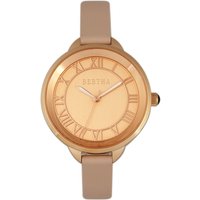 Bertha Womens Madison Sunray Dial Leather-Band Watch - Pink Stainless Steel - One Size - Image 2