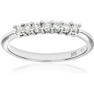 Diamant L’Eternel Womens 9ct White Gold Quarter Carat Diamond Claw Set Eternity Ring – Size O