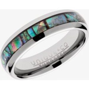 Unique Mens Tungsten Shell Inlay 6mm Ring TUR-99-58