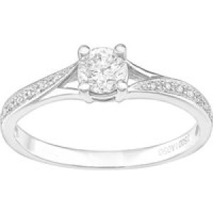 Diamant L’Eternel Womens 18ct White Gold Ring With 0.5ct Diamond – Size K