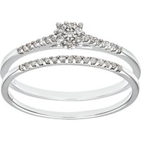 Diamant L'Eternel Womens 9ct White Gold 0.16ct Diamond Bridal Set Ring - Size N - Image 2