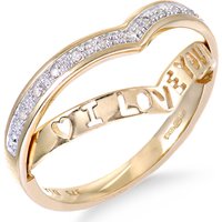 Diamant L'Eternel Womens 9ct Yellow Gold 'I Love You' Diamond Wishbone Ring - Size M - Image 2