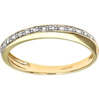 Diamant L'Eternel Womens 9ct Yellow Gold Diamond Pave Set Crossover Effect Half Eternity Ring - Size K.5 - Image 2