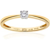 Diamant L'Eternel Womens Engagement Ring, 9ct Yellow Gold IJ/I Round Brilliant Diamond 0.10ct Weight - Size N - Image 2