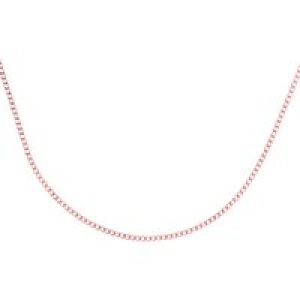 Diamant L’Eternel Unisex 9ct Rose Gold 1.4g Curb Chain Necklace of 18 Inch/46cm Length – One Size