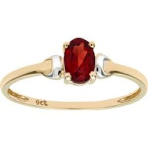 Diamant L’Eternel Womens 9ct Yellow and White Gold Ladies Garnet Birth Stone Ring Gold (archived) – Size H