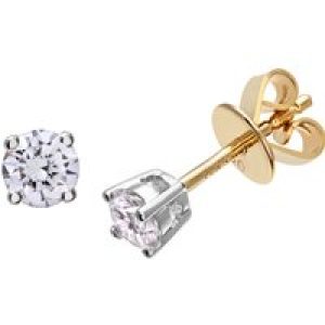 Diamant L’Eternel Womens Diamond Stud Earrings, 18ct Yellow Gold IJ/I Round Brilliant Certified 0.33ct Weight – One Size