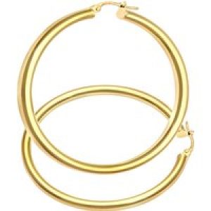 Diamant L’Eternel Womens 9ct Yellow Gold Ladies Hoop Earrings – One Size