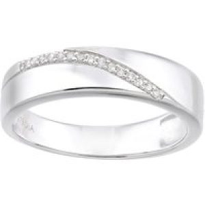 Diamant L’Eternel Womens 9ct White Gold with 0.05ct Diamond Eternity Ring – Size O