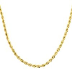 Diamant L’Eternel Unisex 9ct Yellow Gold Fine Rope Chain Necklace of 18 Inch/46cm Length – One Size