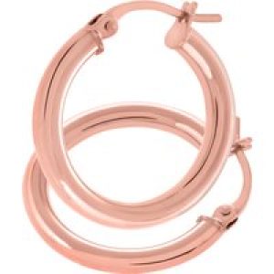 Diamant L’Eternel Womens 9ct Rose Gold Classic Hoop Earrings – One Size