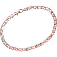 Diamant L'Eternel Womens 9ct Rose and White Gold Diamond Cut Open Square Links Bracelet of Length 19cm - White & Rose Gold - One Size - Image 2