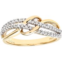 Diamant L'Eternel Womens 9ct Yellow Gold 0.20ct Diamond Fancy Curve Eternity Ring - Size K.5 - Image 2