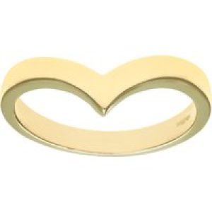Diamant L’Eternel Womens 9ct Yellow Gold Ladies Wish Bone Ring – Size N