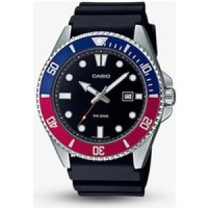 Casio Mens Diver Two Colour Black Rubber Strap Watch MDV-107-1A3VEF