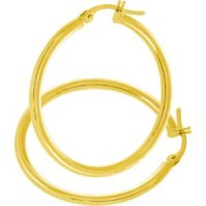 Diamant L’Eternel Womens 9ct Yellow Gold Classic Hoop Earrings – One Size