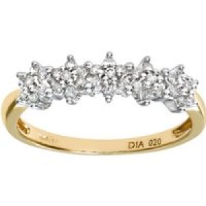 Diamant L’Eternel Womens Ladies 9ct Yellow Gold 20pts Diamond Eternity Ring – Size J