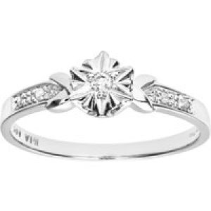 Diamant L’Eternel Womens Ladies 9ct White Gold Diamond Accent Ring – Size K
