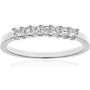 Diamant L’Eternel Womens Platinum 1/3 Carat Certified J/I Princess Cut Diamond Eternity Ring – Size K