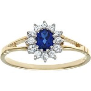 Diamant L’Eternel Womens 9ct Yellow and White Gold Ladies Stone Set Cluster Ring – Size O
